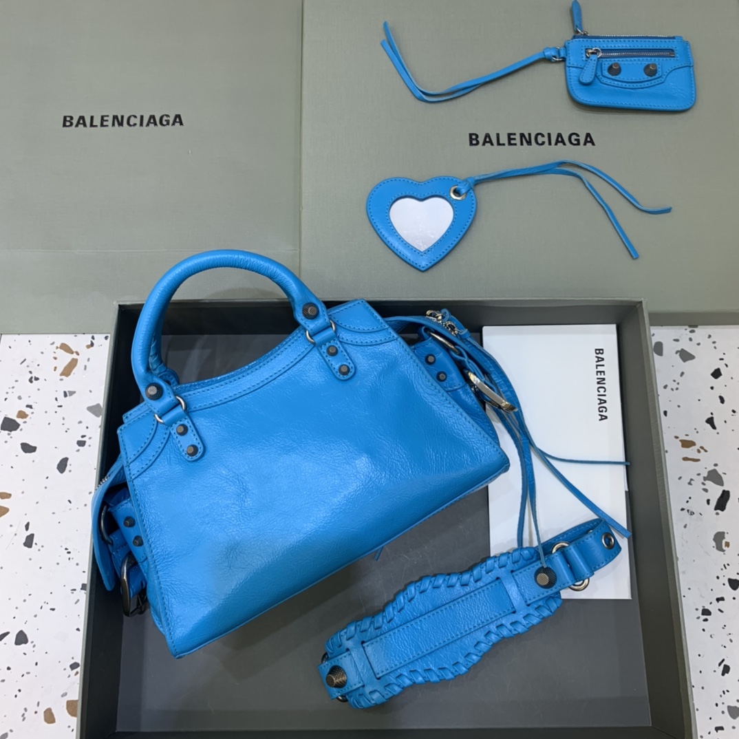 Balenciaga Neo Cagole XS Handbag Shoulder Bag Blue